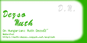 dezso muth business card